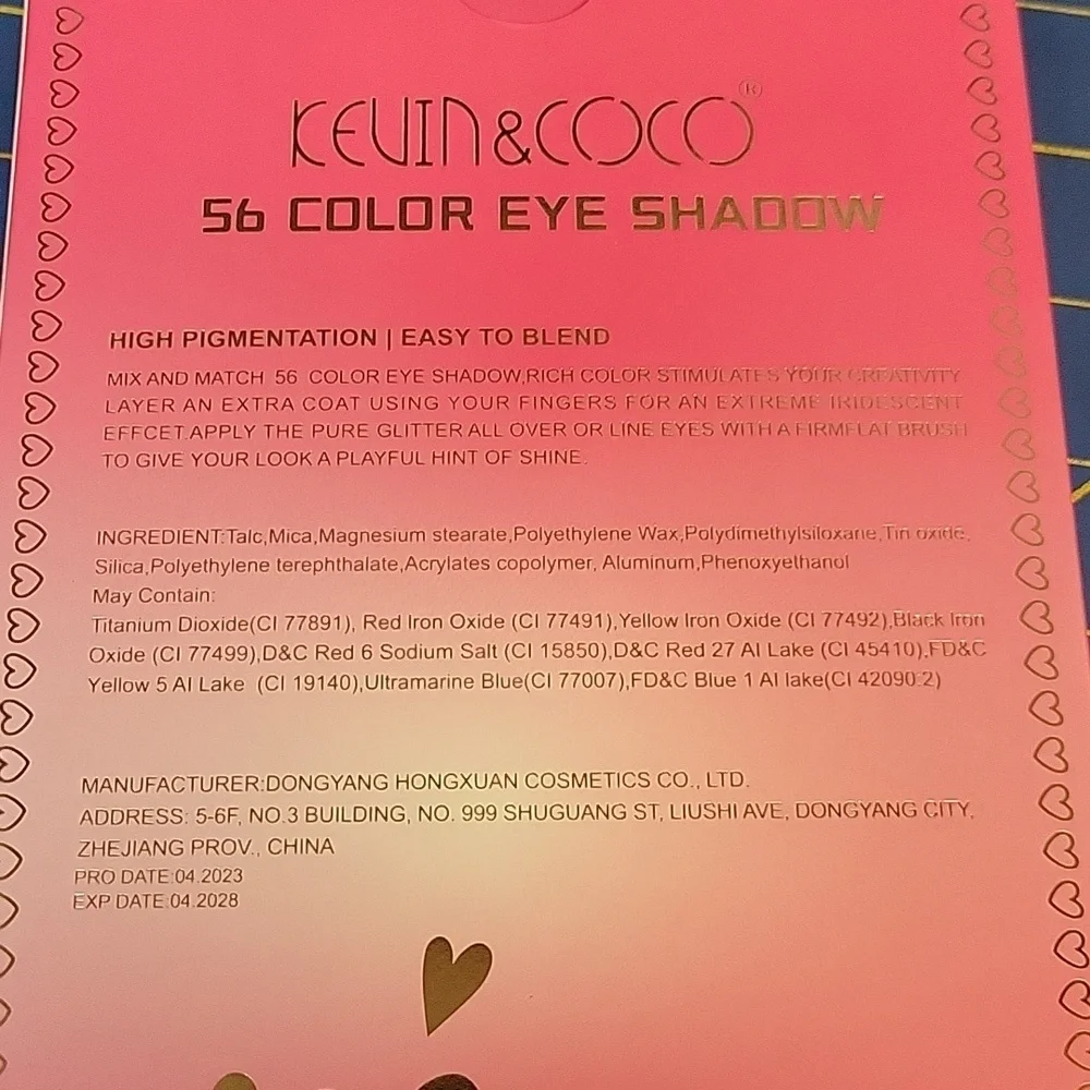 Kevin & Coco Pink Rabbit Girl Eyeshadow 56 Color Palette New in Box